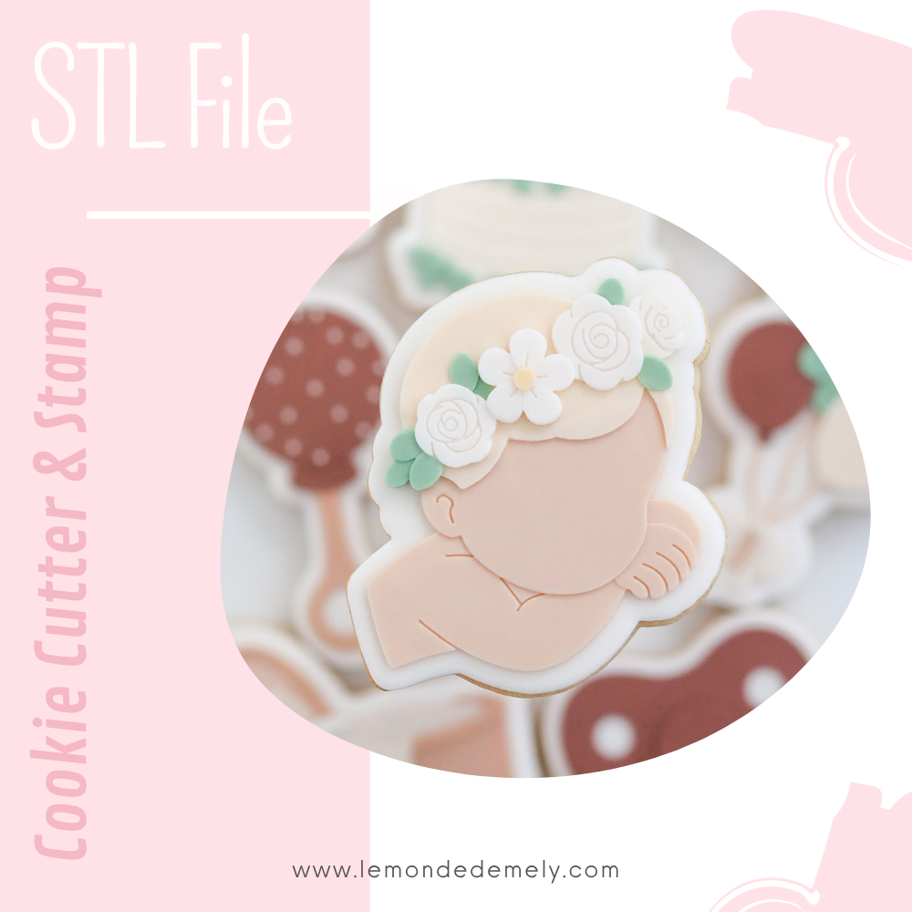 #681 - Baby Head with flowers