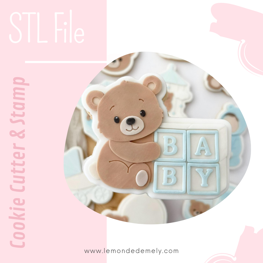 #687 - Bear with Baby Cube