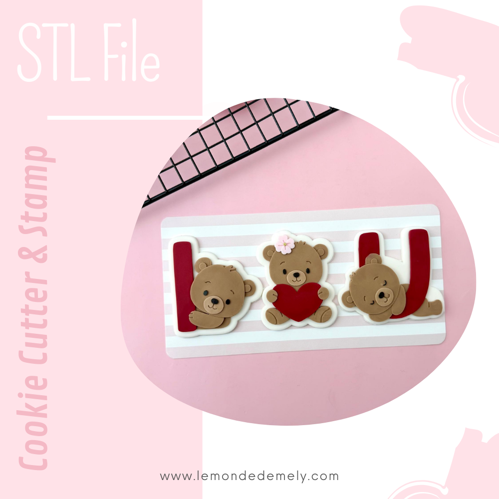 #1254 - I love You Bear Set (3p)