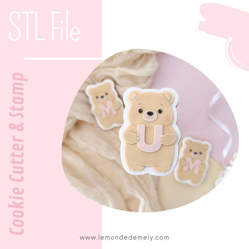 #1619 - Bear Holding Letter U