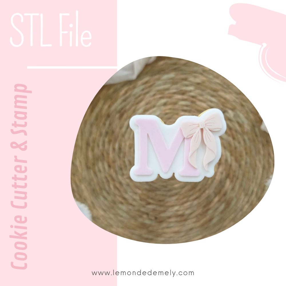 #1616 - Letter M with Bow - MINI